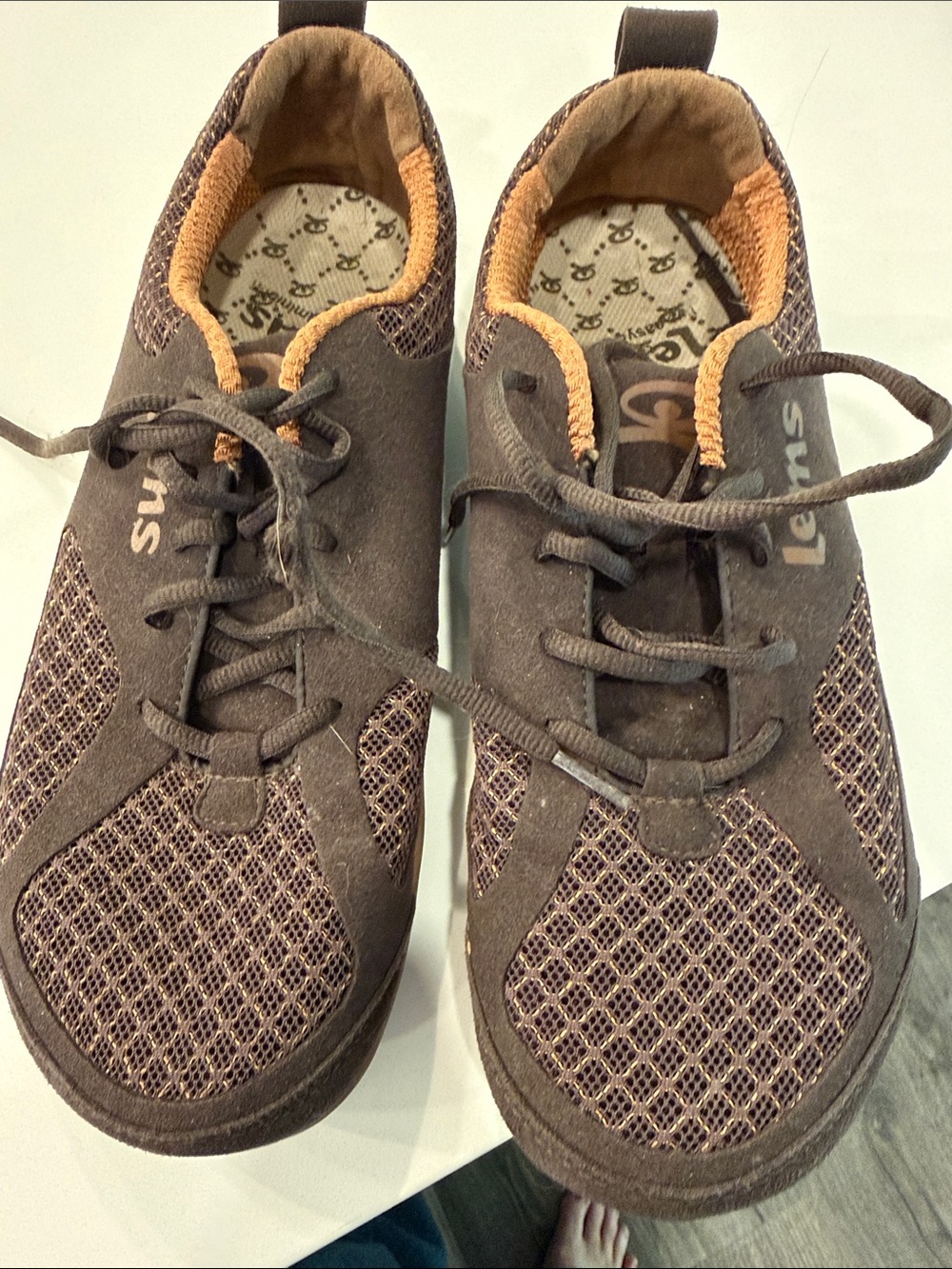 Lems primal 2 barefoot zero drop sneaker size 11 in Brown with Tan Trim